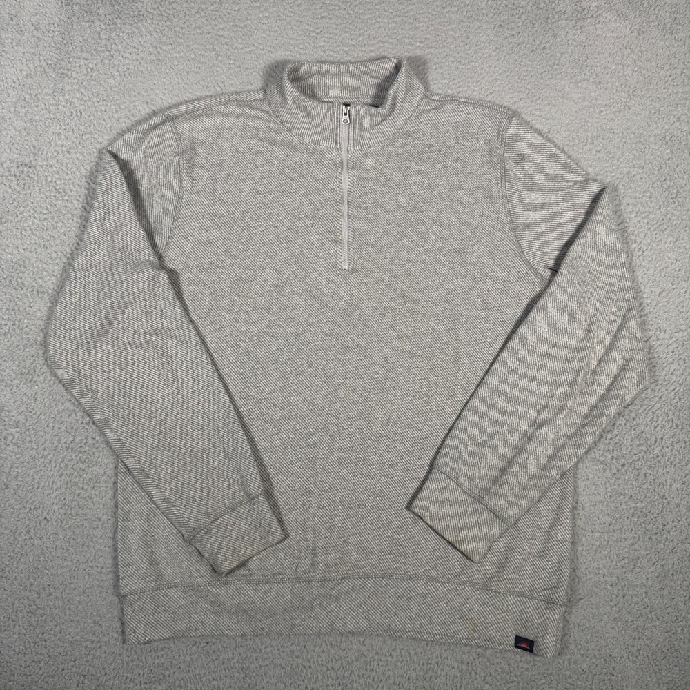 Faherty Shirt Mens Large Gray Legend Sweater 1/4 Zip Pullover Performance *READ